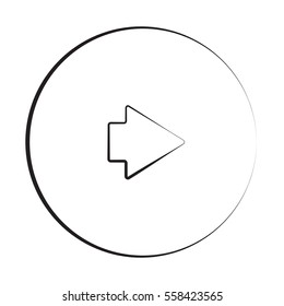 Black ink style Arrow Right icon with circle
