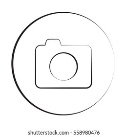 Black ink style Camera icon with circle