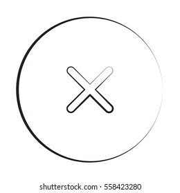 Black ink style Cancel icon with circle