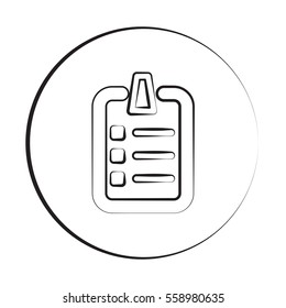 Black ink style Checklist icon with circle
