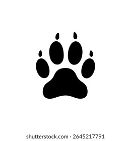 A black ink style dog paw