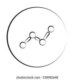 Black ink style Graph icon with circle