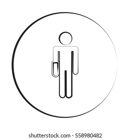 Black ink style Hand icon with circle