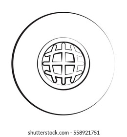 Black ink style International icon with circle