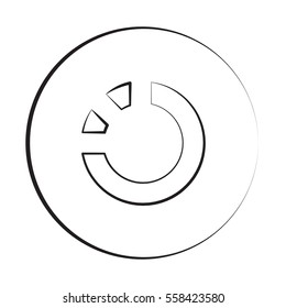 Black ink style Loading icon with circle