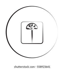 Black ink style Personal Scale icon with circle