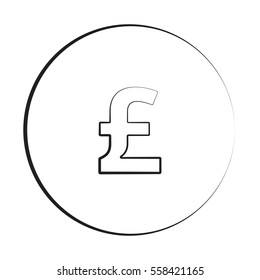 Black ink style Pound icon with circle