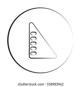 Black ink style Set Square icon with circle