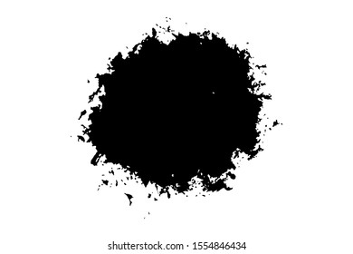 Black ink style splash, blobs and stains brushes and textures made with watercolor. Grunge dirty shapes and silhouettes for your design.