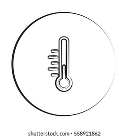 Black ink style Temperature icon with circle