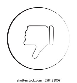 Black ink style Thumb Down icon with circle
