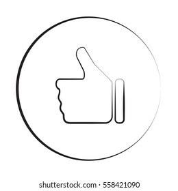 Black ink style Thumb Up icon with circle