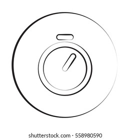Black ink style Timer icon with circle