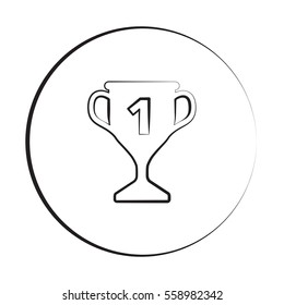 Black ink style Trophy icon with circle