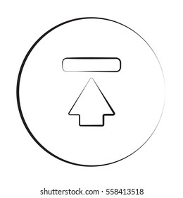 Black ink style Upload icon with circle