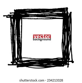 Black Ink triangle shape frame, hand-drawn vector illustration