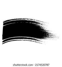 Black ink vector brush stroke. Vector paintbrush illustration. Dirty grunge artistic hand drawn ink texture banner and design element isolated on white background.