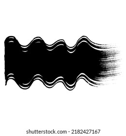 Black ink vector brush stroke. Vector paintbrush illustration. Dirty grunge artistic hand drawn ink texture banner and design element isolated on white background.