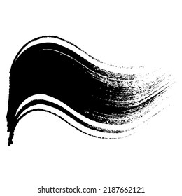Black ink vector brush stroke. Vector paintbrush illustration. Dirty grunge artistic hand drawn ink texture banner and design element isolated on white background.