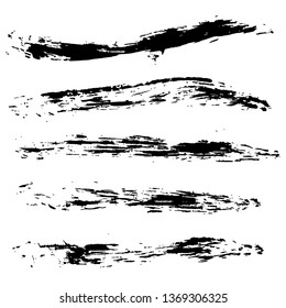 Black ink vector brush strokes. Vector illustration. Grunge texture.