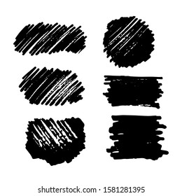 Black ink vector brush strokes