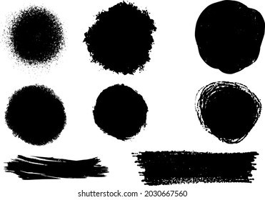Black ink vector brush strokes. Vector black paint, ink brush stroke, brush, line or texture. Dirty artistic design element, box, frame or background for text.