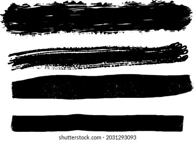 Black ink vector brush strokes. Vector black paint, ink brush stroke, brush, line or texture. Dirty artistic design element, box, frame or background for text.