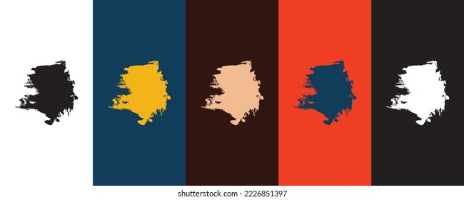 Black ink vector brush strokes
