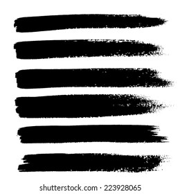 Black ink vector brush strokes