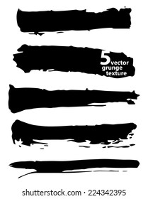 Black ink vector brush strokes