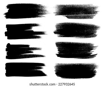 Black ink vector brush strokes