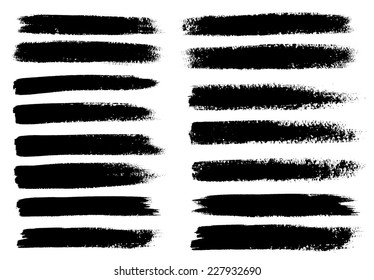 Black ink vector brush strokes