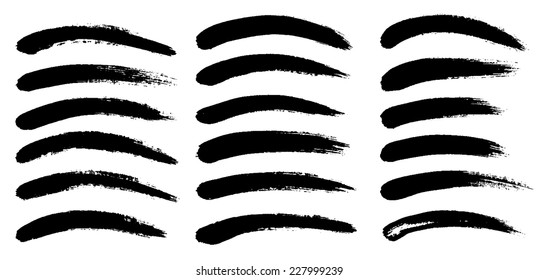 Black ink vector brush strokes