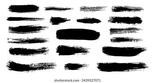 Trazos de pincel de vector de tinta negra