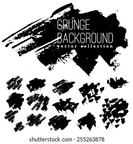 Black ink vector brush strokes