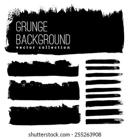 Black ink vector brush strokes