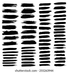 Black ink vector brush strokes