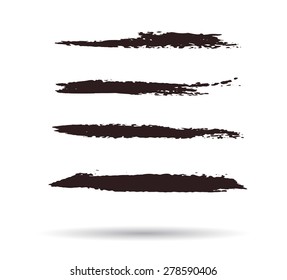 Black ink vector brush strokes