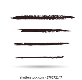 Black ink vector brush strokes