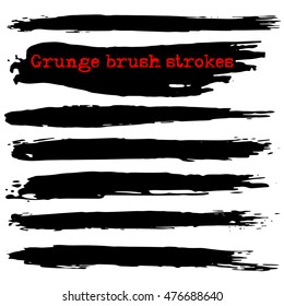 Black ink vector brush strokes. Vector illustration. Grunge texture.