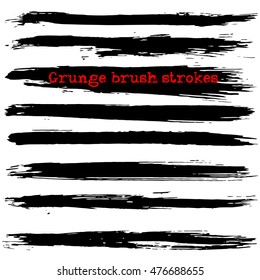 Black ink vector brush strokes. Vector illustration. Grunge texture.