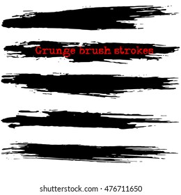 Black ink vector brush strokes. Vector illustration. Grunge texture.