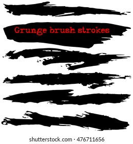Black ink vector brush strokes. Vector illustration. Grunge texture.