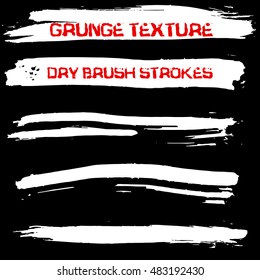 Black ink vector brush strokes. Vector illustration. Grunge texture.