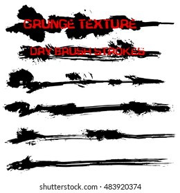 Black ink vector brush strokes. Vector illustration. Grunge texture