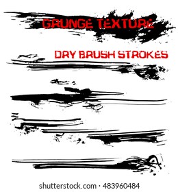 Black ink vector brush strokes. Vector illustration. Grunge texture