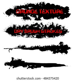 Black ink vector brush strokes. Vector illustration. Grunge texture.