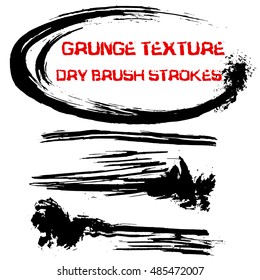 Black ink vector brush strokes. Vector illustration. Grunge texture