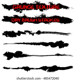 Black ink vector brush strokes. Vector illustration. Grunge texture