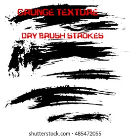 Black ink vector brush strokes. Vector illustration. Grunge texture